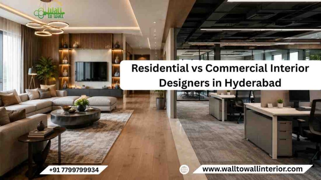 Residential vs Commercial Interior Designers in Hyderabad